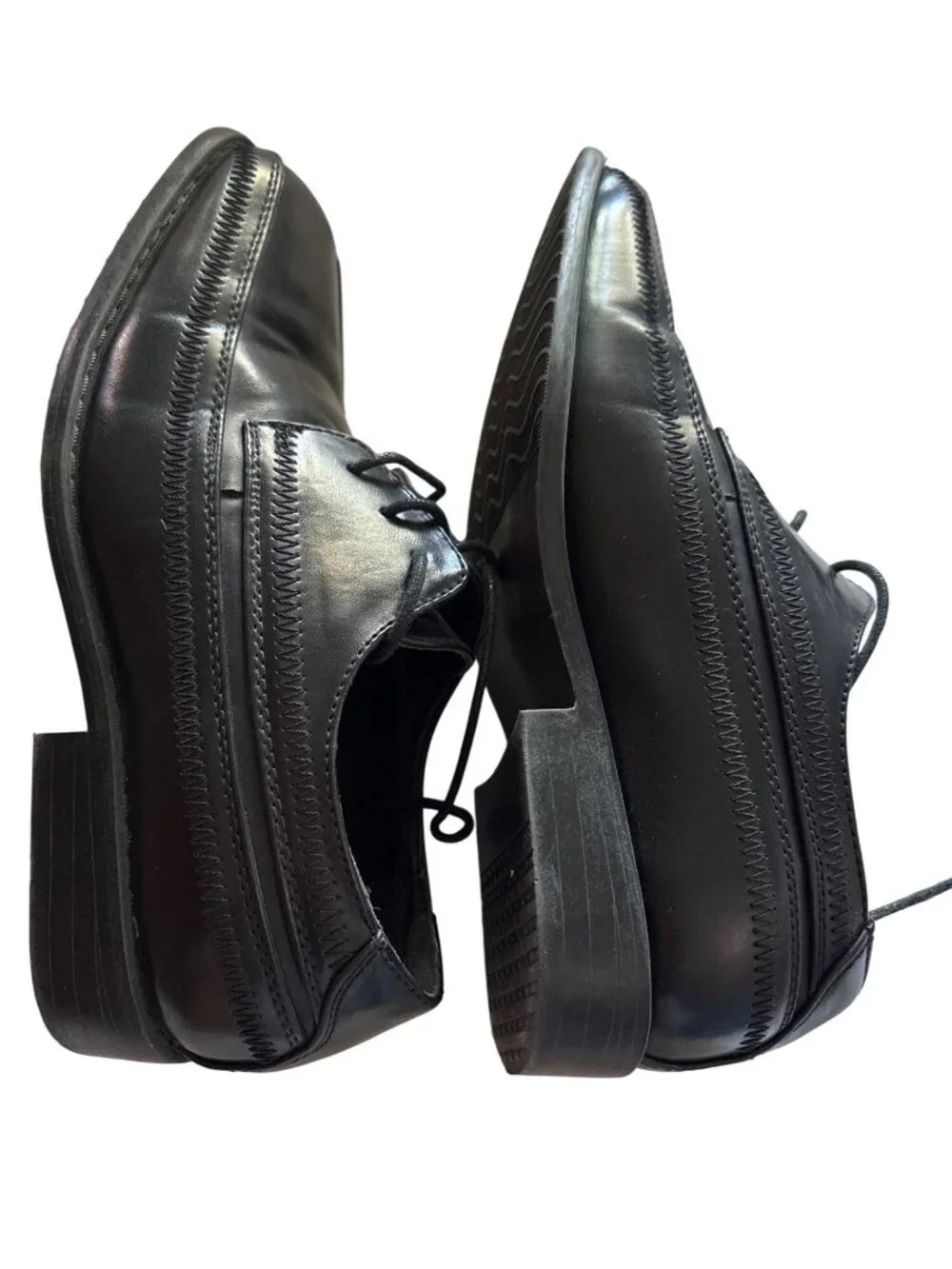 Stacy Adams Mens Black Square Toe Dress Shoes Size 4M Lace-Up Formal